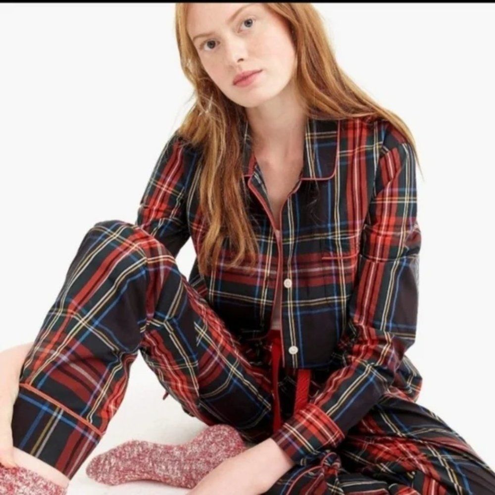J. Crew Vintage Cotton Plaid Pajama Set - size XXS in Stewart tartan